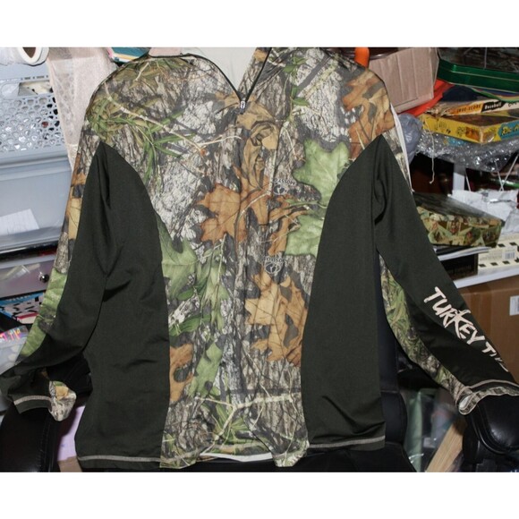 MOSSY OAK OBSESSION Turkey Thugs 1/4 Zip Pullover Long Sleeve TOP LG Camo (C005) - Picture 1 of 3